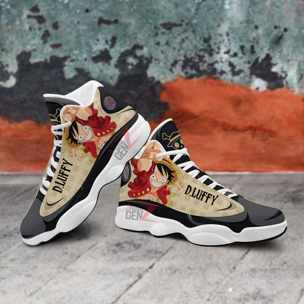 One Piece Logo Luffy Air Jordan 13 Sneakers Custom Anime Shoes