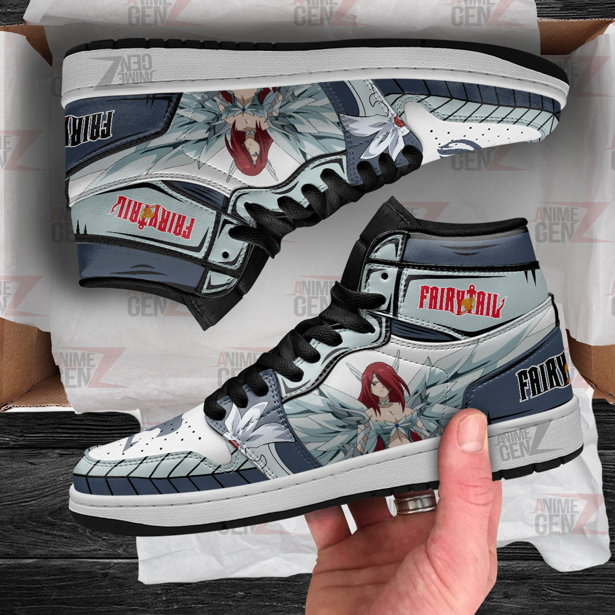 JD Sneakers Fairy Tail Erza Scarlet Custom Anime Shoes