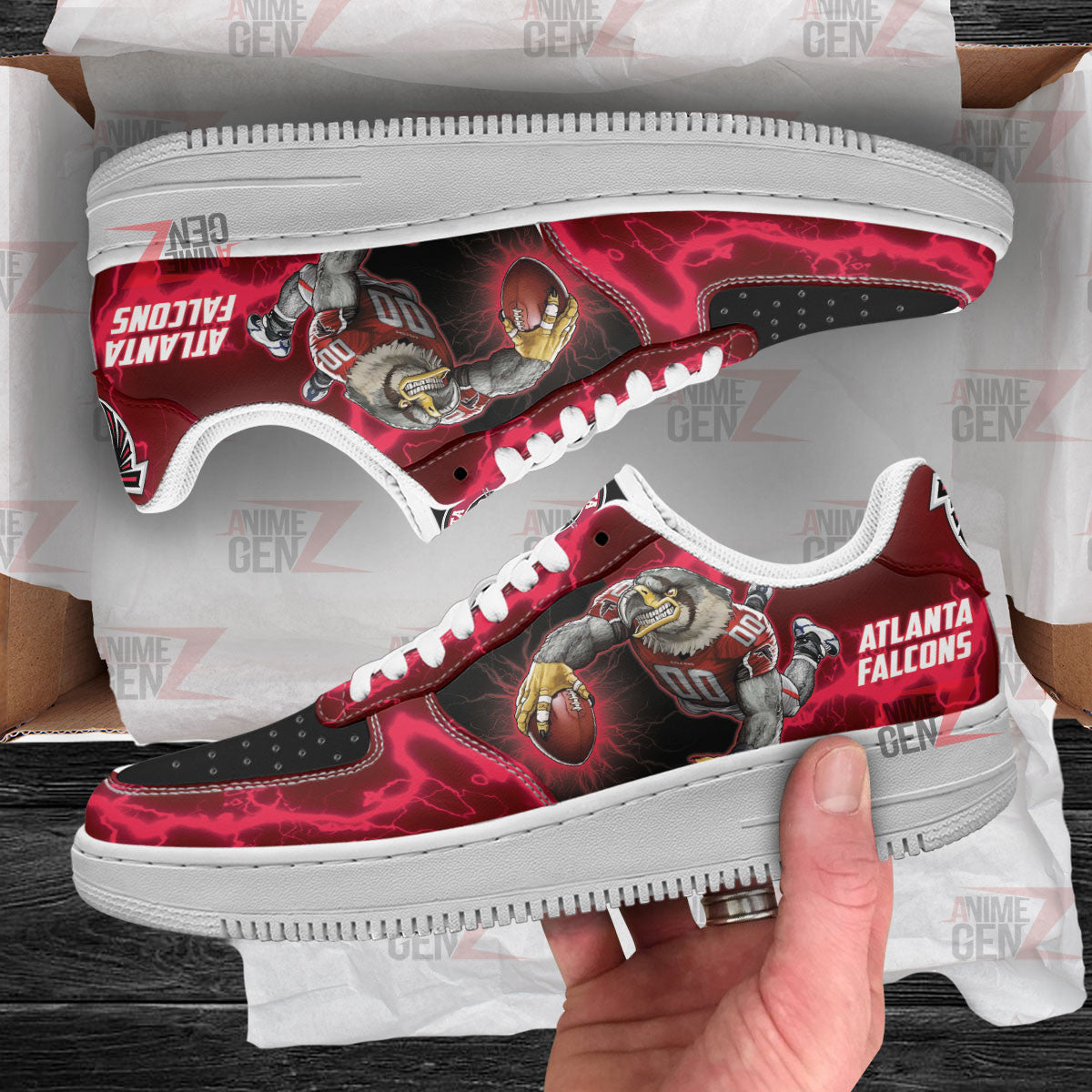 Atlanta Falcons Air Sneakers Mascot Thunder Style Custom NFL Sport Shoes